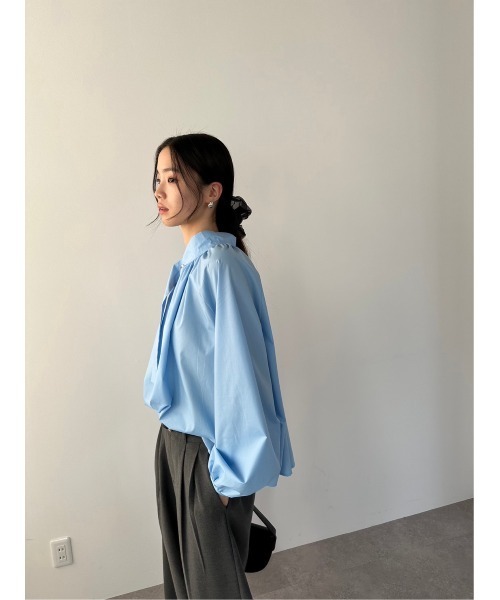 DRWCYS(ドロシーズ)の「2WAYスタンドカラーブラウス(シャツ/ブラウス・レディース・サックスブルー/オフホワイト・FREE)」の13枚目の写真
