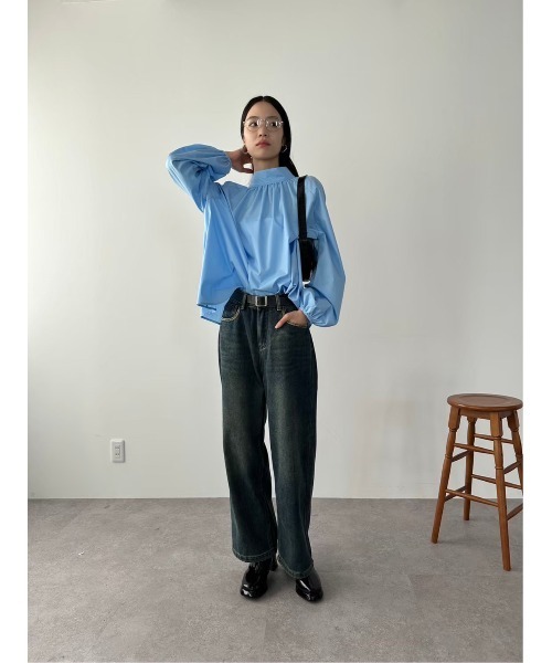 DRWCYS(ドロシーズ)の「2WAYスタンドカラーブラウス(シャツ/ブラウス・レディース・サックスブルー/オフホワイト・FREE)」の19枚目の写真