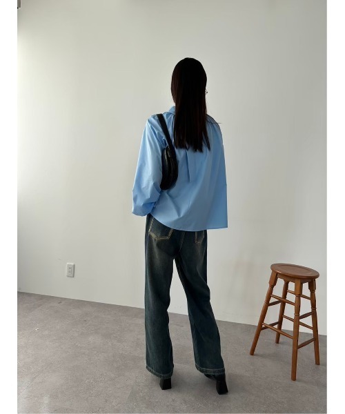 DRWCYS(ドロシーズ)の「2WAYスタンドカラーブラウス(シャツ/ブラウス・レディース・サックスブルー/オフホワイト・FREE)」の20枚目の写真