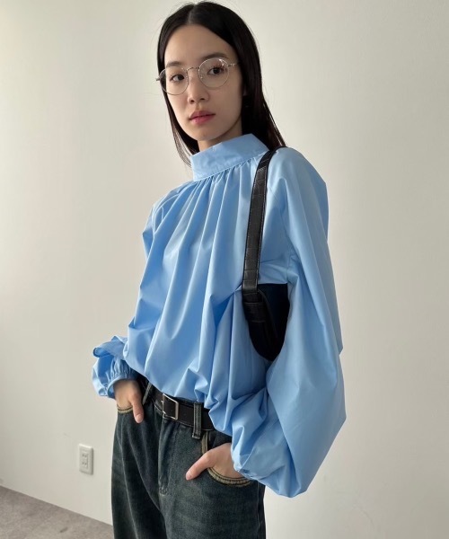 DRWCYS(ドロシーズ)の「2WAYスタンドカラーブラウス(シャツ/ブラウス・レディース・サックスブルー/オフホワイト・FREE)」の21枚目の写真