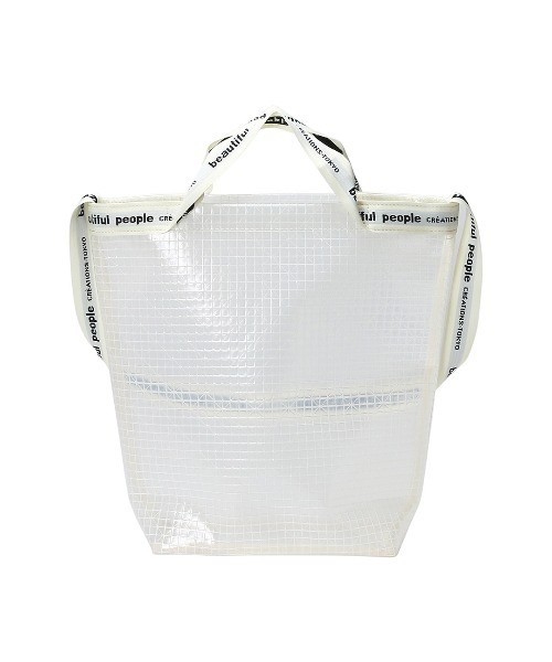 beautiful people(ビューティフルピープル)の「beautiful people plaid vinyl logo tape shoulder bag 1000611931(ショルダーバッグ・レディース・クリア/ブラック・FREE)」の5枚目の写真
