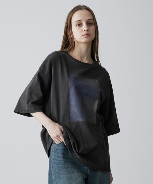 CLEL】Vintage Design Short Sleeve Pigment Print T-Shirt