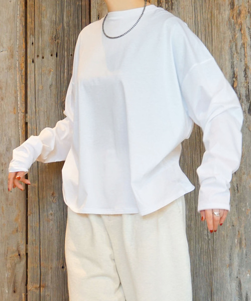 JOURNAL STANDARD LUXE(ジャーナルスタンダード ラックス)の「コンパクトジャージー クルーネック-Big-プルオーバー(Tシャツ/カットソー・レディース・チャコールグレー/ネイビー/ホワイト・FREE)」の1枚目の写真