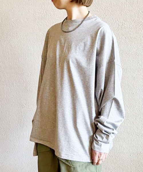 JOURNAL STANDARD LUXE(ジャーナルスタンダード ラックス)の「コンパクトジャージー クルーネック-Big-プルオーバー(Tシャツ/カットソー・レディース・チャコールグレー/ネイビー/ホワイト・FREE)」の2枚目の写真