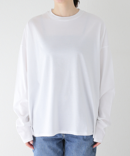 JOURNAL STANDARD LUXE(ジャーナルスタンダード ラックス)の「コンパクトジャージー クルーネック-Big-プルオーバー(Tシャツ/カットソー・レディース・チャコールグレー/ネイビー/ホワイト・FREE)」の11枚目の写真