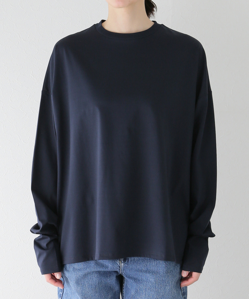 JOURNAL STANDARD LUXE(ジャーナルスタンダード ラックス)の「コンパクトジャージー クルーネック-Big-プルオーバー(Tシャツ/カットソー・レディース・チャコールグレー/ネイビー/ホワイト・FREE)」の13枚目の写真