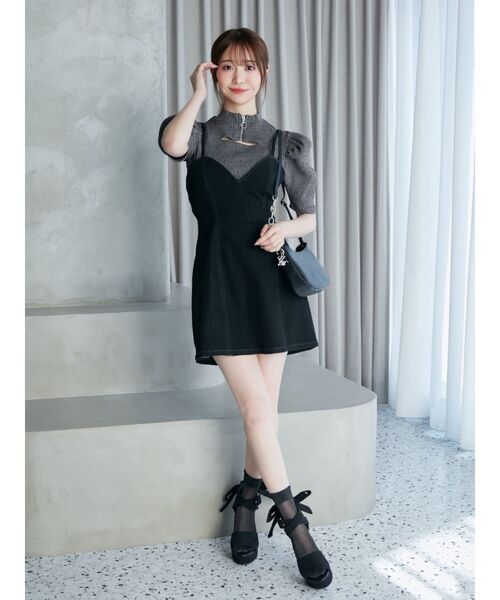 EATME（イートミー）の「デニムジャンスカ（ジャンパースカート・レディース・ライトブルー/ブラック/ブルー・SMALL/MEDIUM）」の7枚目の写真