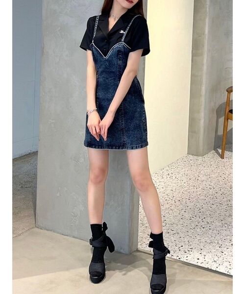 EATME（イートミー）の「デニムジャンスカ（ジャンパースカート・レディース・ライトブルー/ブラック/ブルー・SMALL/MEDIUM）」の20枚目の写真