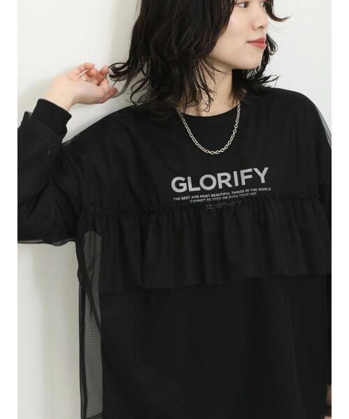 Samansa Mos2 blue(サマンサモスモスブルー)の「前後2WAYチュールフリルプルオーバー(Tシャツ/カットソー・レディース・オフホワイト/グレー/ブラック・F)」の3枚目の写真