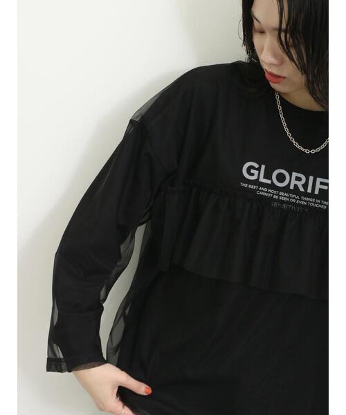 Samansa Mos2 blue(サマンサモスモスブルー)の「前後2WAYチュールフリルプルオーバー(Tシャツ/カットソー・レディース・オフホワイト/グレー/ブラック・F)」の16枚目の写真