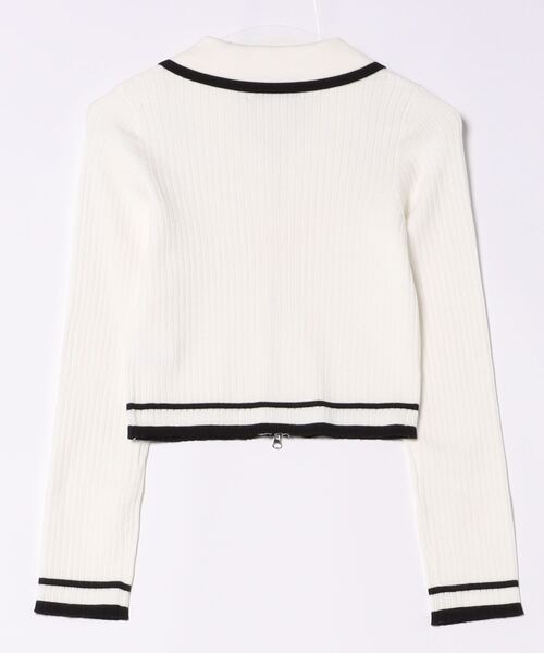 3.3 Field Trip （3.3フィールドトリップ）の「3.3 Field Trip／リブZIPカーディガン（カーディガン/ボレロ・レディース・ブラック/ホワイト・FREE）」の21枚目の写真