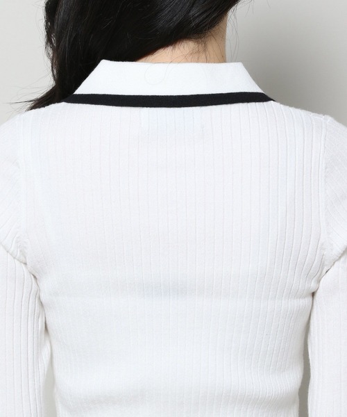 3.3 Field Trip （3.3フィールドトリップ）の「3.3 Field Trip／リブZIPカーディガン（カーディガン/ボレロ・レディース・ブラック/ホワイト・FREE）」の17枚目の写真
