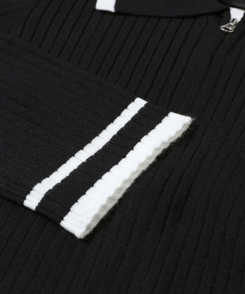 3.3 Field Trip （3.3フィールドトリップ）の「3.3 Field Trip／リブZIPカーディガン（カーディガン/ボレロ・レディース・ブラック/ホワイト・FREE）」の20枚目の写真