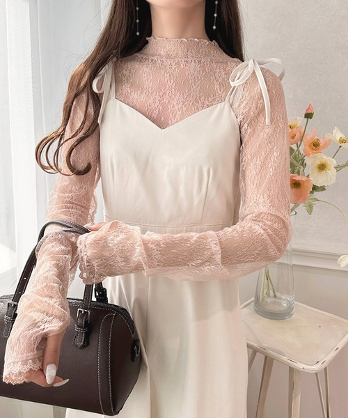 apres jour（アプレジュール）の「指開きハイネックレースインナー【ZOZOTOWN限定アイテム】（Tシャツ/カットソー・レディース・オフホワイト/ブラック/サックスブルー/ピンク・X-LARGE/フリー）」の19枚目の写真