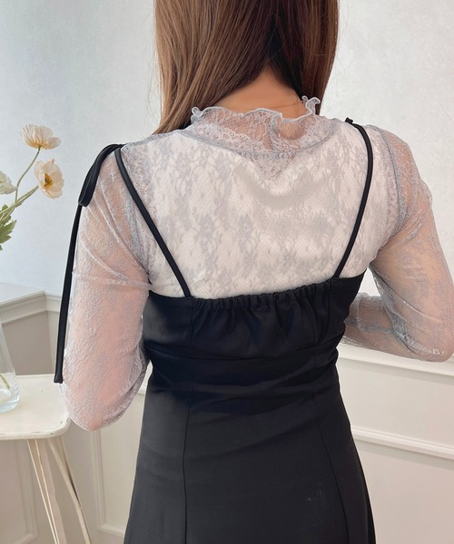 apres jour（アプレジュール）の「指開きハイネックレースインナー【ZOZOTOWN限定アイテム】（Tシャツ/カットソー・レディース・オフホワイト/ブラック/サックスブルー/ピンク・X-LARGE/フリー）」の15枚目の写真