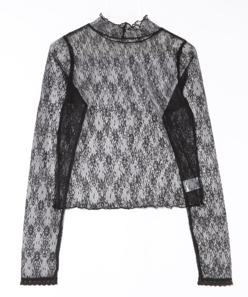 apres jour（アプレジュール）の「指開きハイネックレースインナー【ZOZOTOWN限定アイテム】（Tシャツ/カットソー・レディース・オフホワイト/ブラック/サックスブルー/ピンク・X-LARGE/フリー）」の12枚目の写真