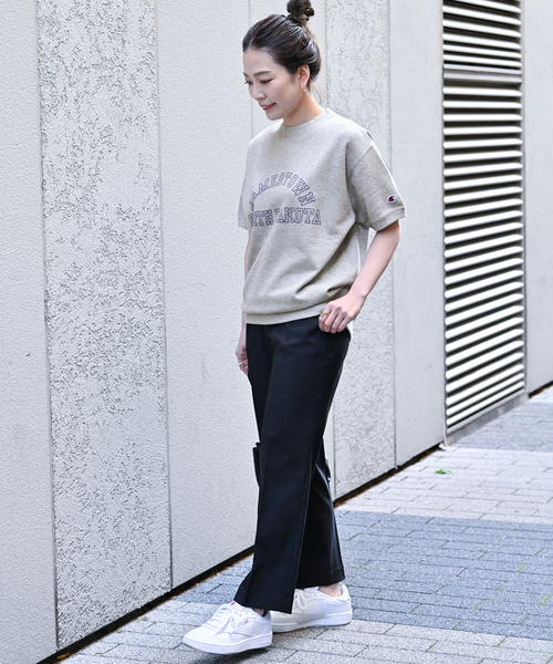 Champion（チャンピオン）の「【Champion/チャンピオン】別注 SHORT SLEEVE CREW NECK SWEAT（スウェット・レディース・チャコールグレー/ネイビー/グリーン/アイボリー・FREE）」の6枚目の写真