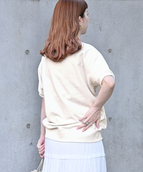 Champion（チャンピオン）の「【Champion/チャンピオン】別注 SHORT SLEEVE CREW NECK SWEAT（スウェット・レディース・チャコールグレー/ネイビー/グリーン/アイボリー・FREE）」の18枚目の写真