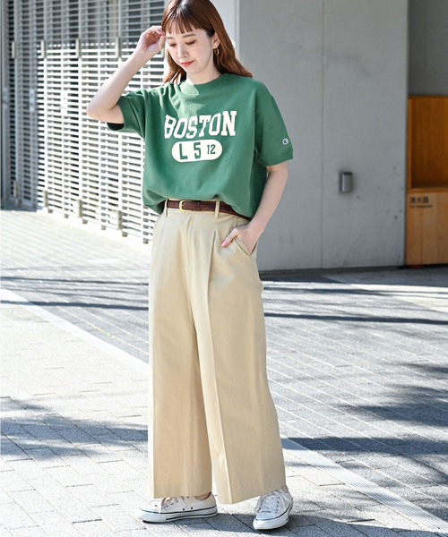 Champion（チャンピオン）の「【Champion/チャンピオン】別注 SHORT SLEEVE CREW NECK SWEAT（スウェット・レディース・チャコールグレー/ネイビー/グリーン/アイボリー・FREE）」の19枚目の写真