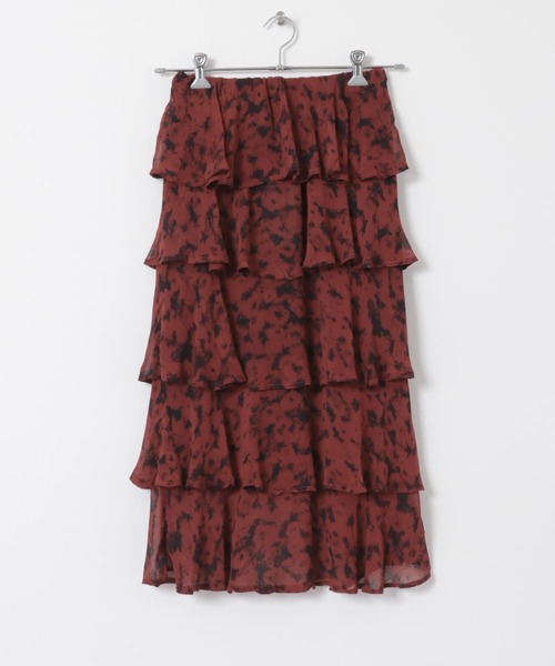 GANNI(ガニー)の「GANNI PrintedLightGeorgette Skirt(スカート・レディース・バーガンディー・34)」の4枚目の写真