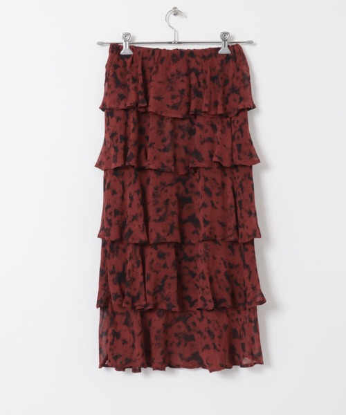 GANNI(ガニー)の「GANNI PrintedLightGeorgette Skirt(スカート・レディース・バーガンディー・34)」の6枚目の写真