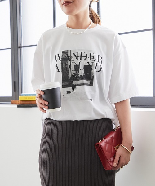 un dix cors（アンディコール）の「WANDERフォトプリントTee（Tシャツ/カットソー・レディース・イエロー/オフホワイト/ブラック・FREE）」の12枚目の写真