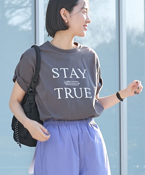 coen（コーエン）の「USAコットンロゴTシャツ（Tシャツ/カットソー・レディース・オフホワイト/ダークグレー/ベージュ・M/L）」の18枚目の写真
