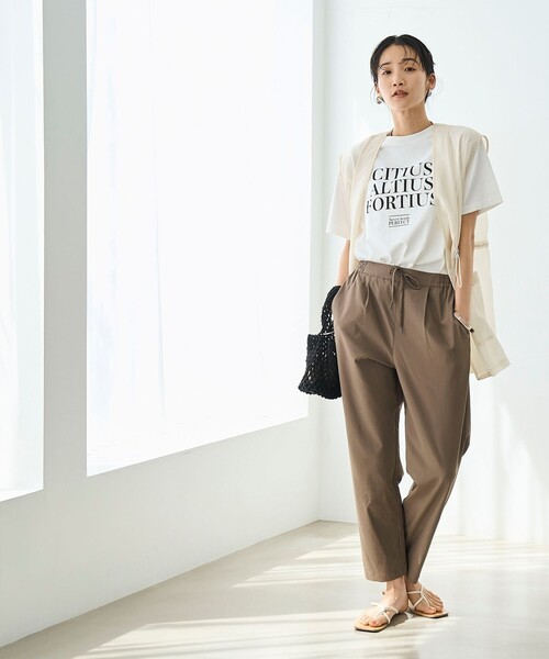coen（コーエン）の「USAコットンロゴTシャツ（Tシャツ/カットソー・レディース・オフホワイト/ダークグレー/ベージュ・M/L）」の6枚目の写真