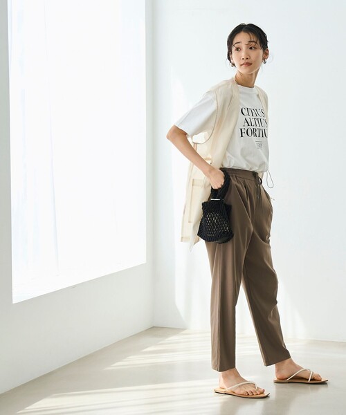 coen（コーエン）の「USAコットンロゴTシャツ（Tシャツ/カットソー・レディース・オフホワイト/ダークグレー/ベージュ・M/L）」の7枚目の写真