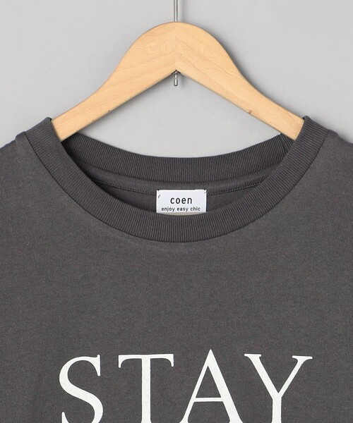 coen（コーエン）の「USAコットンロゴTシャツ（Tシャツ/カットソー・レディース・オフホワイト/ダークグレー/ベージュ・M/L）」の10枚目の写真