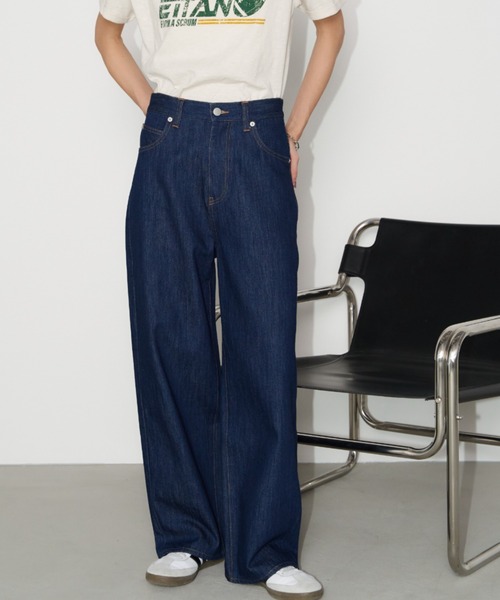 【セール】ローライズデニムワイドパンツ（デニムパンツ）｜Auntie Rosa Holiday（アンティローザホリデー）