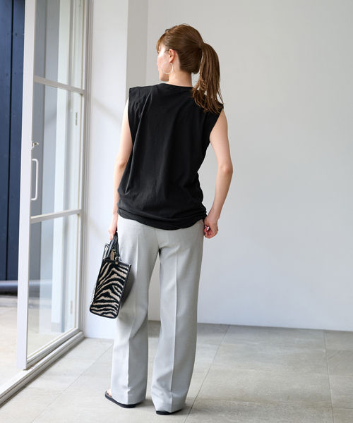 FRAMeWORK(フレームワーク)の「ATON/エイトン FRESCA SINGLE JERSEY TANKTOP(Tシャツ/カットソー・レディース・ブラック/ライトグレー/イエロー・FREE)」の7枚目の写真