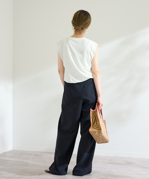 FRAMeWORK(フレームワーク)の「ATON/エイトン FRESCA SINGLE JERSEY TANKTOP(Tシャツ/カットソー・レディース・ブラック/ライトグレー/イエロー・FREE)」の14枚目の写真