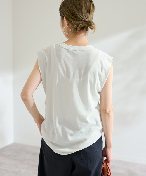 FRAMeWORK(フレームワーク)の「ATON/エイトン FRESCA SINGLE JERSEY TANKTOP(Tシャツ/カットソー・レディース・ブラック/ライトグレー/イエロー・FREE)」の17枚目の写真