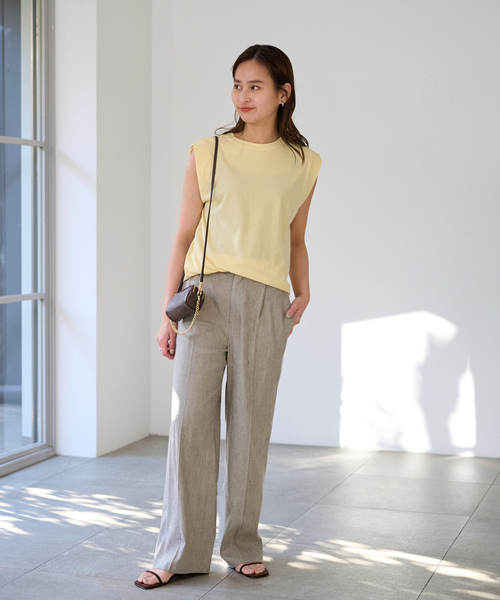 FRAMeWORK(フレームワーク)の「ATON/エイトン FRESCA SINGLE JERSEY TANKTOP(Tシャツ/カットソー・レディース・ブラック/ライトグレー/イエロー・FREE)」の20枚目の写真