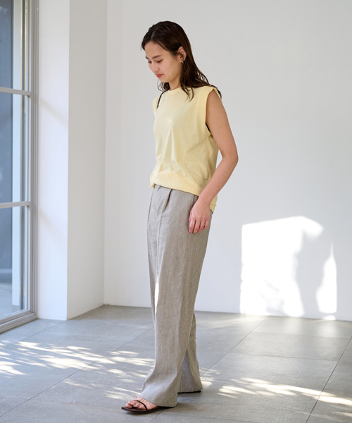 FRAMeWORK(フレームワーク)の「ATON/エイトン FRESCA SINGLE JERSEY TANKTOP(Tシャツ/カットソー・レディース・ブラック/ライトグレー/イエロー・FREE)」の21枚目の写真