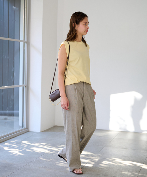 FRAMeWORK(フレームワーク)の「ATON/エイトン FRESCA SINGLE JERSEY TANKTOP(Tシャツ/カットソー・レディース・ブラック/ライトグレー/イエロー・FREE)」の22枚目の写真