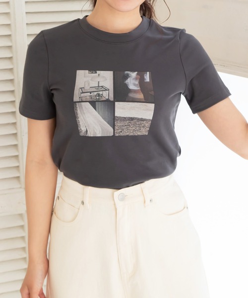 tシャツ 「こなれ感」PhotoTee レディース osharewalker カットソー レディース Tシャツ トップス 五分袖