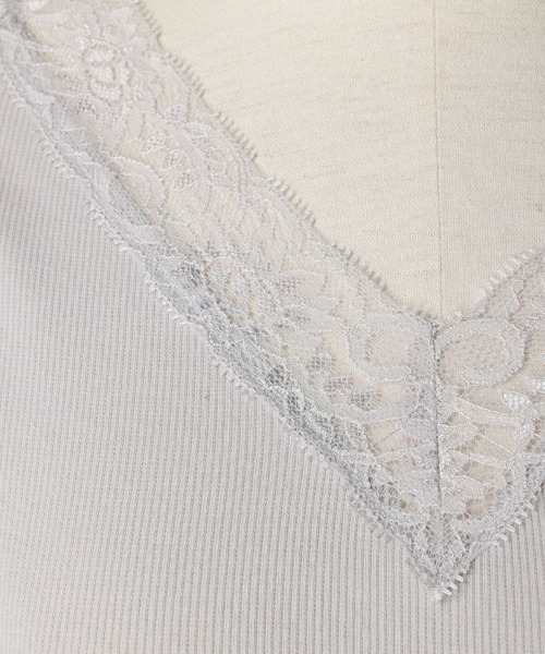 F i.n.t（フィント）の「レース使いテレコタンクトップ/F&A/fint　フィント（タンクトップ・レディース・ライトグレー/ライトピンク/アイボリー・FREE）」の6枚目の写真