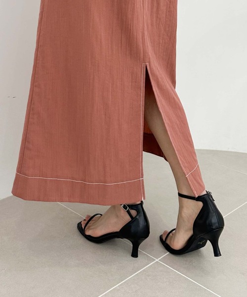 archives(アルシーヴ)の「バックリボン配色ステッチワンピース(ワンピース・レディース・テラコッタ/アイボリー/ブラック・MEDIUM)」の19枚目の写真