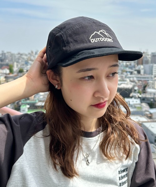 CLEA（クレア）の「フロント刺繍ジェットキャップ（キャップ・レディース・ブラック/アイボリー/カーキ・FREE）」の8枚目の写真