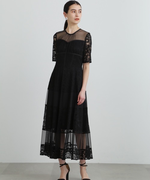 ジルスチュアート総レースワンピース 黒 セール】◇モールレースドレス（ワンピース）｜JILL STUART