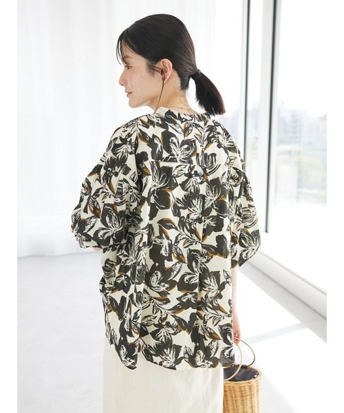 CRAFT STANDARD BOUTIQUE（クラフトスタンダードブティック）の「インド綿アソート柄シャツチュニック（チュニック・レディース・ブラック/アイボリー・FREE）」の22枚目の写真
