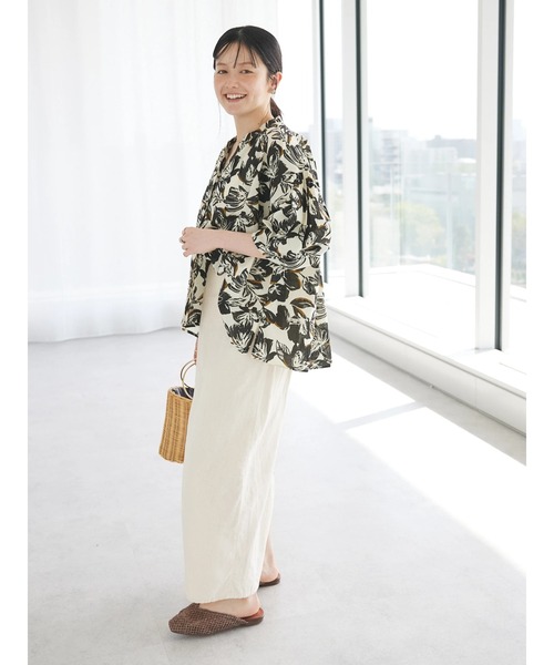 CRAFT STANDARD BOUTIQUE（クラフトスタンダードブティック）の「インド綿アソート柄シャツチュニック（チュニック・レディース・ブラック/アイボリー・FREE）」の20枚目の写真
