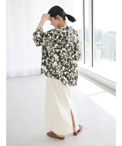 CRAFT STANDARD BOUTIQUE（クラフトスタンダードブティック）の「インド綿アソート柄シャツチュニック（チュニック・レディース・ブラック/アイボリー・FREE）」の19枚目の写真
