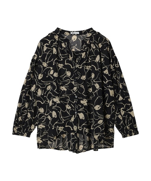 CRAFT STANDARD BOUTIQUE（クラフトスタンダードブティック）の「インド綿アソート柄シャツチュニック（チュニック・レディース・ブラック/アイボリー・FREE）」の14枚目の写真
