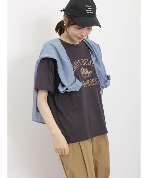 Samansa Mos2（サマンサ モスモス）の「【UVカット/接触冷感】バンドカラーゆるシャツ（シャツ/ブラウス・レディース・ブラック/オフホワイト/オレンジ/ブルー/グリーン・F）」の9枚目の写真