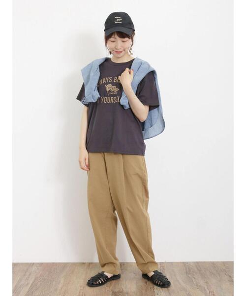 Samansa Mos2（サマンサ モスモス）の「【UVカット/接触冷感】バンドカラーゆるシャツ（シャツ/ブラウス・レディース・ブラック/オフホワイト/オレンジ/ブルー/グリーン・F）」の12枚目の写真