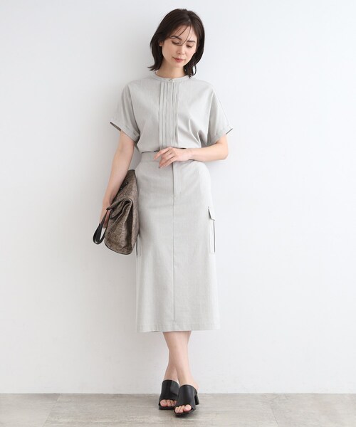 INDIVI(インディヴィ)の「◆【SETUP可能】麻混ストレッチ カーゴスカート(スカート・レディース・ブラック/ブルー系8/ライトグレー系3/ベージュ系3・05/13/15 /19/36/38/40/03)」の12枚目の写真