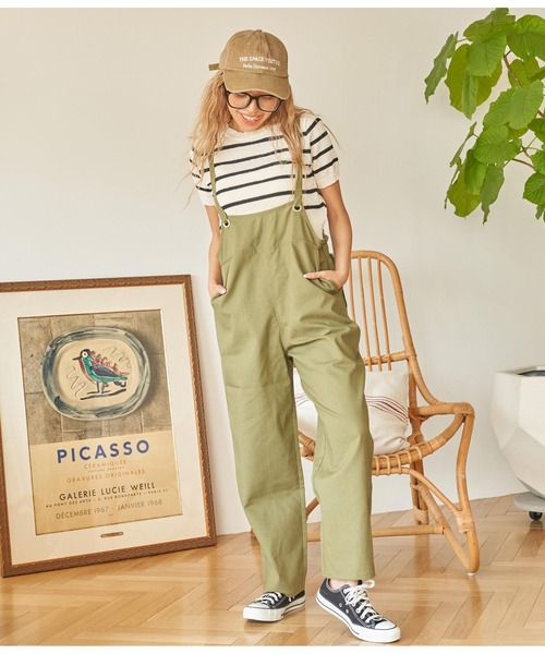 anap mimpi(アナップミンピ)の「ハイウエスト サスペンダー サロペット パンツ(サロペット/オーバーオール・レディース・アイボリー/カーキ/ネイビー・FREE)」の19枚目の写真